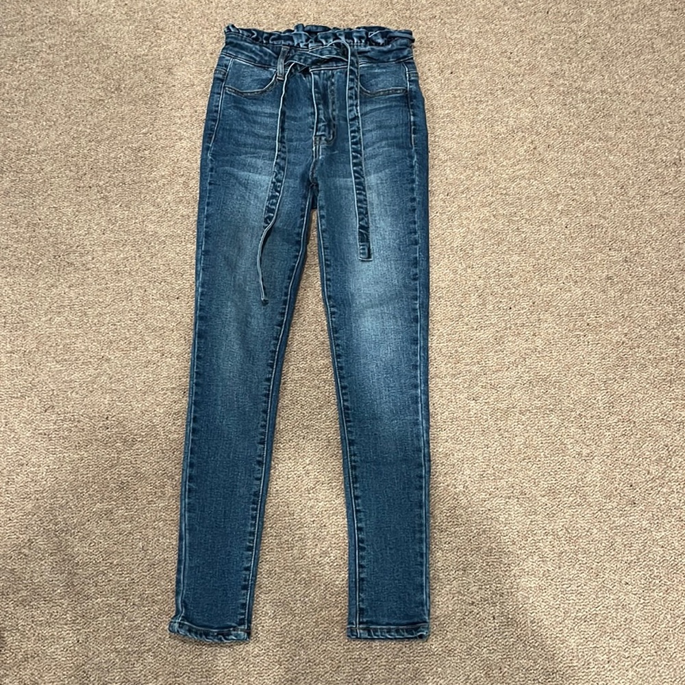 C’est Toi Paper Bag Jeans with Tie Belt